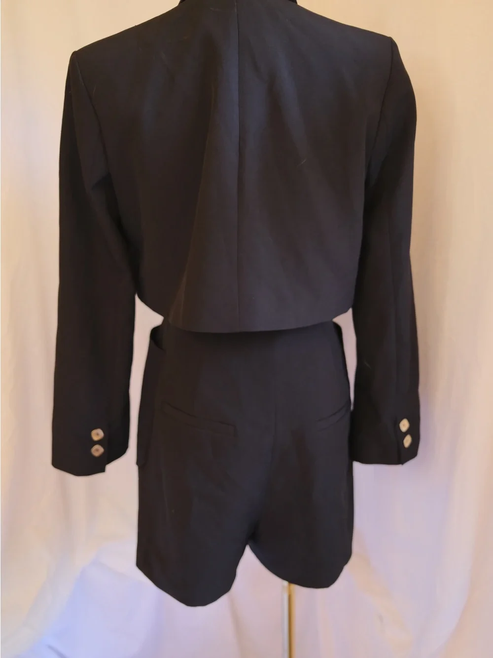 Zara Black Tuxedo Style Romper Tailored Blazer Playsuit S - Picture 8 of 10